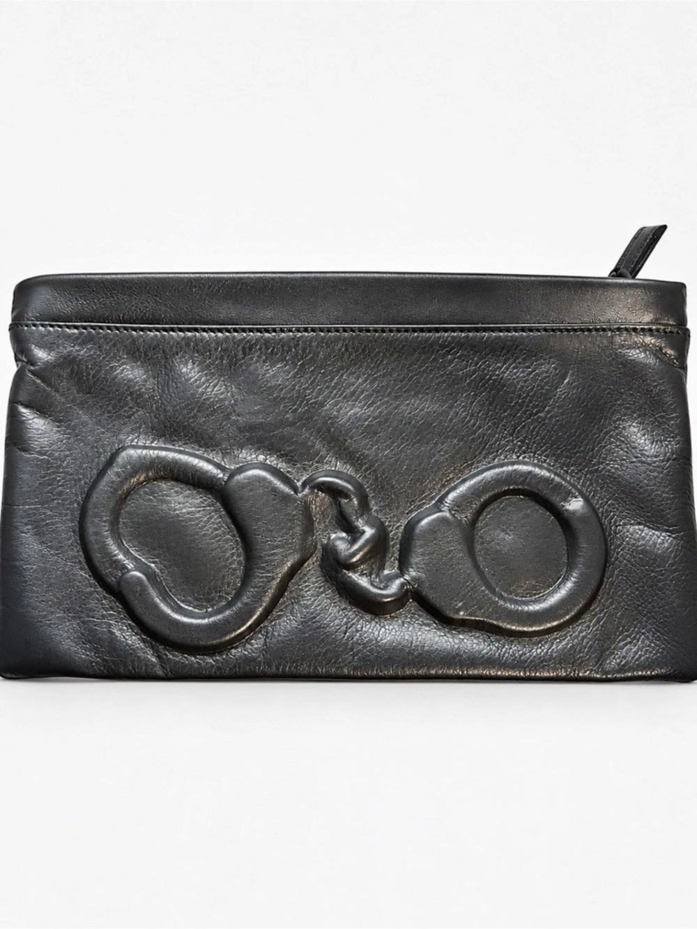 Vlieger & Vandam Handcuffs Black Leather Clutch Bag Designer Zip Pouch